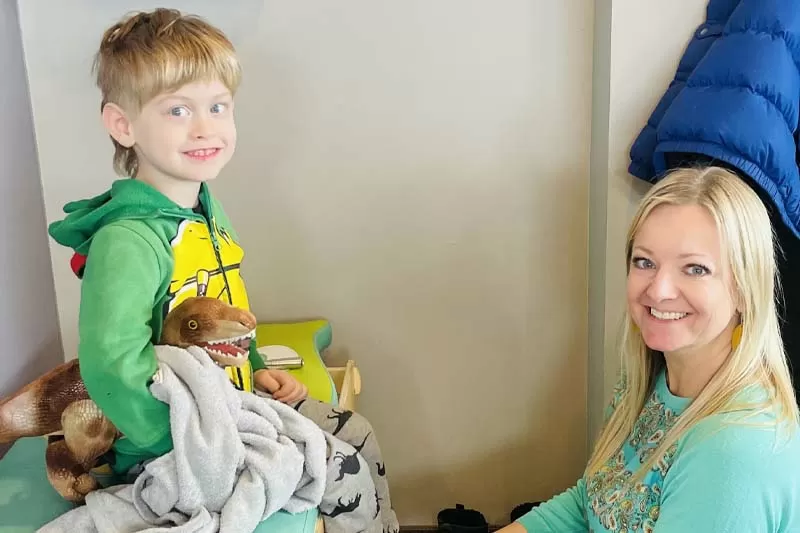 Chiropractor Andover MN Karrie Lehn Treating Child